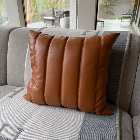CB2 Izzie Leather Throw Pillow